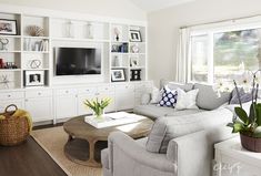 a living room filled with furniture and a flat screen tv