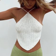 Pictures Of Actual Item To Come Soon! White Crochet Halter Top For Beach, Bohemian White Fitted Crochet Top, Bohemian Fitted White Crochet Top, White Fitted Bohemian Crochet Top, White Crochet Halter Top For The Beach, Trendy Fitted White Crochet Top, Trendy White Fitted Crochet Top, White Crochet Lace Halter Top For Spring, White Crochet Halter Top For Summer