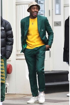 WHO: Tyler the Creator Cool Outfits For Teenage Guys, Tyler The Creator Fashion, Tyler The Creator Outfits, Outfits For Teenage Guys, Outfit Creator, Teenage Guys, Best Dressed Man, Green Suit