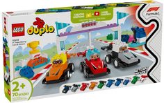 the lego duplo race set is in its box