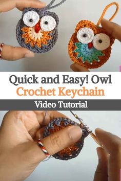 crochet owl ornament with video instructions for beginners to make it