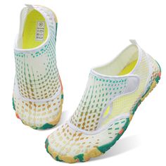 PRICES MAY VARY. NON-SLIP&PROTECTING WELL:these sport water shoes are made of anti-slip,thicken and durable soles,which protecting your feet from being hurt by sharp objects when you are walking by the sea or swim pool. PERFECT&QUICK-DRYING MATERIAL:these barefoot athletic water aqua shoes' upper with high stretch breathable ultra lightweight mesh fabric for fast draining and cross ventilation,giving your feet excellent freedom and comfortable. HOOK AND LOOP&CONVENIENCE:According to the width of Water Shoes For Kids, Clown Shoes, Water Shoes Women, Water Shoes For Men, Water Aerobics, Aqua Shoes, Beach Swim, Athletic Sports, Lady Biker