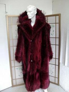 Click to View Image Album Click to View Image Album Click to View Image Album Click to View Image Album DESCRIPTION: GORGEOUS SCARLET RED COYOTE FUR COAT FOR MEN....... COMPLETED WITH SELECTED FUR PELTS......STUNNING AND ELEGANT ...... NOT ONLY WARM BUT ALSO SOFT AND SMOOTH.... PRODUCED WITH FIXED HOOD, SIDE POCKET AND BUTTON CLOSURES.......... COMFORTABLE AND DURABLE GARMENT ......EXCELLENT  WORKMANSHIP........GREAT ITEM AT GREAT PRICE............. DO NOT MISS OUT!!!....... MEASUREMENTS:   LENG Big Fur Coat, Coyote Fur Coat, Red Fur Coat, Hood Men, Full Length Coat, Coat For Men, Red Fur, Coyote Fur, I'm With The Band