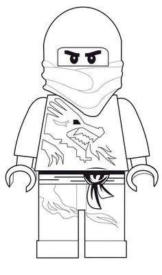 the lego ninja coloring page with instructions to make it look like he is wearing a mask