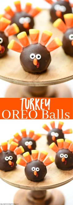 these turkey oreo balls are so cute they look like they're going to eat