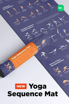 Yoga Sequence Mat by WorkoutLabs – yoga mat with yoga poses and sequences printed on it Card Workout, Home Yoga, Beautiful Water, Sun Salutation, Reproductive System