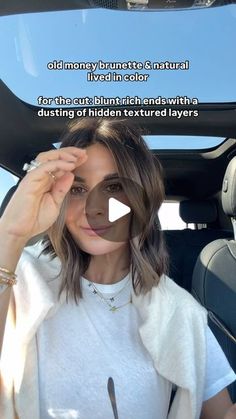 Margo Lloyd 🌼 here to inspire you through every day life on Instagram: "A common question in my DMs so here you go— straight from my stylist’s mouth @angela_beardsley !!! ⬇️ 

Comment “HAIR” for a direct link to everything I use on my hair & for outfit links!✨

For the color: old money brunette — natural lived in color, warm chocolate tones, cooler tone gloss based off my current hair canvas, tiny face framing baby lights & a few baby lights to camouflage any of my gray, lived in for effortless grow out 

For the cut: blunt rich ends and a dusting of a few textured hidden layers so it stays full on the length // allowing for some subtle movement. Length right above my collar bone" Layered Collar Bone Length Hair, Old Money Brunette Hair 2024, Old Money Brunette Hair, Collar Bone Length Hair, Collar Bone Hair, Old Money Brunette, Lived In Color, Hair Canvas, Baby Lights