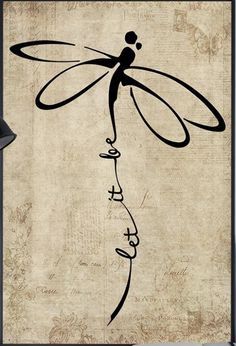 a drawing of a dragonfly sitting on top of a piece of paper