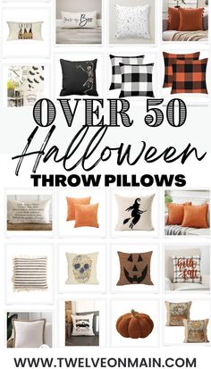 over 50 halloween throw pillows that are easy to make and perfect for the fall season