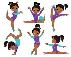 Acrobatic Gymnastics, Gymnastics Girls, Illustration Girl, Handmade Birthday Cards, Free Vector Art