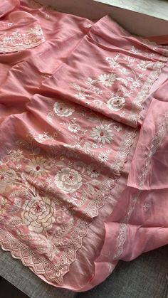 *FABRIC OF SAREE*- 100% pure tussar  satin silk              *Fabric of blouse* - Pure tussar satin Silk             *WORK* - Lucknowi embroidery . Lucknowi Embroidery, Satin Silk Saree, Satin Silk, Silk Satin, Silk Fabric, Silk Saree, Silk Sarees, Clothing Items, Halloween Shopping