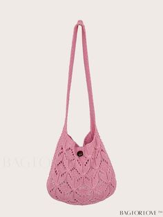 BagForLove - Stylish Crochet Bag - Perfect for Your Vacation Getaway Pink Crochet Satchel Bag With Adjustable Strap, Pink Satchel Crochet Bag With Adjustable Strap, Pink Knitted Bags For Daily Use, Pink Knitted Bag For Daily Use, Casual Pink Knitted Bag, Everyday Pink Knitted Shoulder Bag, Casual Pink Crochet Bag For Daily Use, Casual Crochet Handheld Bag, Pink Crochet Bag With Large Capacity