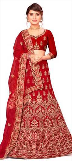 Red and Maroon color Lehenga in Velvet fabric with Embroidered, Stone, Thread, Zari work Bollywood Lehenga For Marriage During Diwali, Embroidered Festive Marriage Sets, Red Traditional Wear For Marriage, Traditional Lehenga For Marriage With Pallu, Traditional Lehenga With Pallu For Marriage, Bollywood Lehenga For Diwali Marriage, Red Traditional Marriage Wear, Bollywood Style Lehenga For Marriage, Traditional Semi-stitched Wear For Marriage