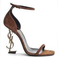 Brown Tan Land Color, Leather Suede, Ysl Sandal Heels. Worn Once. Ysl Sandals, Sandal Heels, Saint Laurent Shoes, Suede Sandals, Shoes Women Heels, Sandals Heels, Saint Laurent, Shoes Heels, Women Shoes