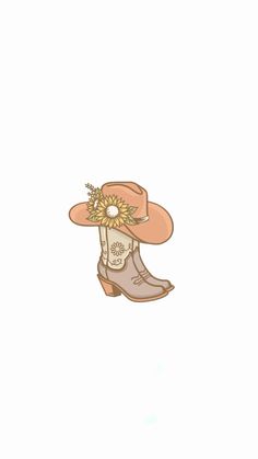 a cowboy boot with a sunflower on it's side, against a white background