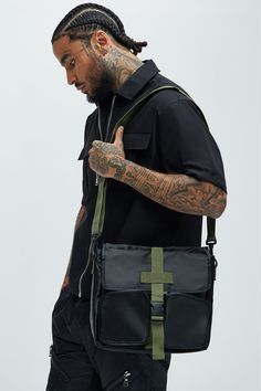 Available In Black/combo and Black One Size Adjustable Strap Utility Details 100% Polyester Imported | Mens Grizzly Utility Nylon Crossbody Bag - Black by Fashion Nova Functional Black Nylon Shoulder Bag, Black Shoulder Bag With Zipper For Streetwear, Multifunctional Black Nylon Shoulder Bag, Utility Nylon Bags For Streetwear, Urban Black Shoulder Bag, Functional Zipper Shoulder Bag For Streetwear, Black Shoulder Bag With Pockets For Streetwear, Functional Shoulder Bag With Zipper For Streetwear, Black Nylon Techwear Bags