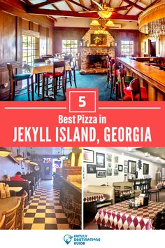 the best pizza in jekyll island, georgia is featured on this postcard