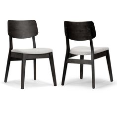 two black and white chairs side by side