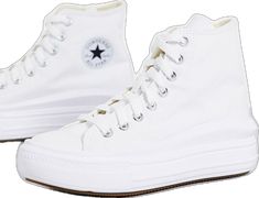 White Canvas Shoes With Rubber Toe Cap For Sports, White Sneakers With Rubber Toe Cap For Sports, White Canvas Shoes With Rubber Toe Cap For Streetwear, White High-top Canvas Shoes For Sports, White Converse Platform Sneakers For Streetwear, White Mid-top Canvas Shoes With Rubber Toe Cap, Cheap White Converse, Sporty White Converse Canvas Shoes, Platform Converse All White