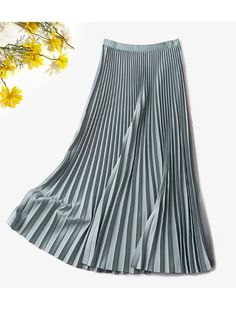 44591493513438 Casual Full-length Pleated Skirt, Trendy Full Length Skirt For Spring, Full Length Pleated Skirt For Spring, Full Length Solid Color Spring Skirt, Spring Full Length Solid Color Skirt, Spring Stretch Pleated Skirt In Solid Color, Pleated Full-length Summer Skirt, Full-length Pleated Skirt For Spring, Casual Full Length Pleated Skirt For Summer