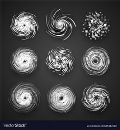 abstract swirls set on black background