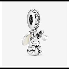 Brand New Never Worn Pandora Charm With A Teddy Bear, Pacifier And Heart In Box Baby Teddy Bear, Baby Teddy, Charms Pandora, Pandora Beads, Bracelet Pandora, Pandora Bracelet Charms, Pandora Silver, Dangle Charms, Pandora Bracelet