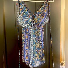 New Without Tags. Never Worn. Ties Can Be Worn Multiple Ways. Boho Romper, Jumpsuit Romper, Color Blue, Pants For Women, Rompers, Tags, Pants, Women Shopping, Blue