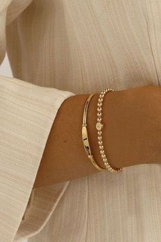 Minimal Jewelry Aesthetic, Bracelet Stack Simple, Gold Bracelet For Women Classy, Ruby Cruz, Alpha Bracelet, Jewelry Aesthetic