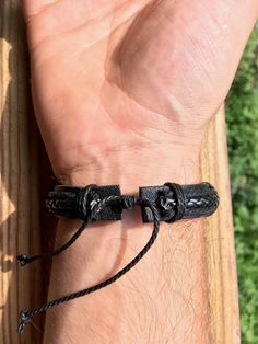 Black Leather Bracelet for men, Men's Jewelry Gift, Handmade leather Bracelet O4M-B08 Sign-up now for our Newsletter and receive a 10% Discount on your first order! https://mailchi.mp/7f649f87eb6c/only4men-newsletter This is a beautiful piece of jewelry, a unique and original Gift for Him! The Black Bracelet length is about 8 inches. This will fit most wrist sizes, but please make sure before you order this will fit your wrist size. The closure system is a Lanyard type, very easy to put on and t Black Leather Casual Wristband, Casual Black Leather Wristband, Black Leather Wristband For Father's Day, Handmade Black Leather Braided Bracelet, Father's Day Black Leather Jewelry, Durable Black Wristband Gift, Adjustable Black Leather Braided Bracelet, Black Leather Bracelet For Father's Day, Rectangular Leather Bracelet As A Gift