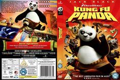 the dvd cover for the animated movie, king fu panda is shown in full color