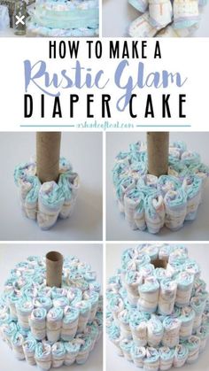 how to make a rustic glam diaper cake with toilet paper rolls in it