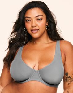 This unlined plunge bra has molded mesh cups for extra support and a balconette silhouette so you can wear it under all your favorite tops and dresses. The Ivy bra has adjustable and convertible back straps for a comfortable and customizable fit. (Available in plus-sizes 38DD-42D.) Low-cut Nursing Bra With Medium Bust Support, Underwire Sports Bra With Built-in Bra, Adore Me, Plunge Bra, Back Strap, Sheer Fabrics, Dark Gray, Ivy, Bralette