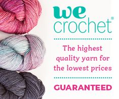 three skeins of yarn with the words we crochet