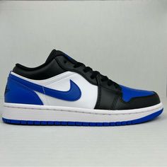 - Air Jordan 1 Low - Brad New Condition - Size Men's 7.5/Women's 9 - Cm 25.5 - White/Royal Blue-Black-White Shoes In Photos Is The Exact Pair You Are Purchasing. This Pair Is Brand New In Box. Your Satisfaction Is Very Important To Me, Please Reach Out If You Have Any Questions. Final Sale Thank You For Your Purchase. Modern Blue Skate Shoes For Sports, Jordan 1 Low Azul, Modern Blue Lace-up Skate Shoes, Nike Jordan Blue Low, Nike Jordan Low Blue, Blue Low-top Jordan Shoes With Air Max Cushioning, Jordan 1 Low Black University Blue, Royal Blue Low Jordans, Jordan 1 Low Royal Blue