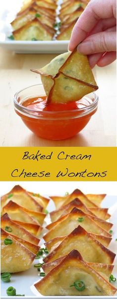 baked cream cheese wontons with dipping sauce