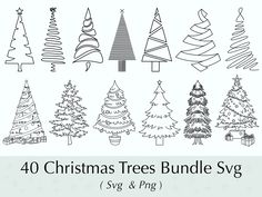 christmas trees bundle svg and png