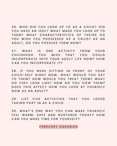 a pink and white photo with text that reads, 25 who did you look up as a child?