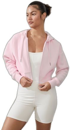 Athleisure Hooded Jacket With Kangaroo Pocket, Sporty Pink Sweatshirt With Pockets, Spring Hoodie With Kangaroo Pocket For Loungewear, Long Sleeve Leisure Hoodie With Pockets, Solid Color Athleisure Hoodie With Pockets, Solid Athleisure Hoodie With Pockets, Athleisure Long Sleeve Hoodie With Pockets, Trendy Hooded Activewear With Drawstring Hood, Hooded Athleisure Sweats With Pockets