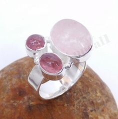 Rose Quartz Ring, 925 Sterling Silver, Multi Stone Ring, Silver Band Ring, Natural Gemstone, Statement Ring, Artisan Ring, Boho Ring, Sale Most of the Products are Made to Order. No two gemstone are similar and images cannot define exact product definitions. Sizes - Available in all Sizes US 1 - US 15 Shipping Policy - I mainly use USPS , DHLE Global Mail Asia, UPS, FedEx for the shipping of goods depending on the amount and days that you have ordered. Usually under normal circumstances the stan Pink Sterling Silver Spiritual Rings, Pink Rings With Natural Stones For Anniversary, Pink Sterling Silver Rings With Stones, Herkimer Diamond Ring, Ethiopian Opal Ring, Artisan Rings, Natural Diamond Ring, Rose Quartz Ring, Silver Band Ring