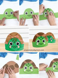 step by step instructions on how to make a turtle hat