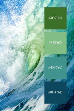 an image of the ocean with different colors on it and text below that reads,