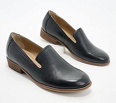 These leather loafers are sleek, sophisticated, and right on trend. Dress them up or down -- you'll love their versatility and classic design. From Earth Brands Footwear. Elegant Leather-lined Slip-ons For Fall, Formal Leather Slip-ons For Fall, Elegant Almond Toe Slip-ons For Fall, Elegant Leather Slip-ons For Fall, Sleek Round Toe Slip-ons For Office, Sleek Office Slip-ons With Round Toe, Chic Leather Slip-ons For Work, Elegant Leather Footbed Slip-ons For Office, Business Casual Slip-ons With Removable Insole For Fall