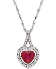 in stock Red Heart Cut Diamond Accented Jewelry, Red Heart Cut Diamond Accent Jewelry, Red Heart Cut Jewelry With Diamond Accents, Valentine's Day Formal Diamond Necklace With 17 Jewels, Valentine's Day Diamond Jewelry With Halo Setting, Diamond Jewelry With Halo Setting For Valentine's Day, Fine Jewelry Necklace With Prong Setting For Valentine's Day, Oval Diamond Necklace For Valentine's Day, Valentine's Day White Gold Ruby Jewelry