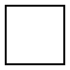 a black and white square frame on a white background