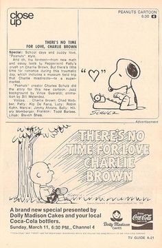 an old advertisement for the peanuts movie