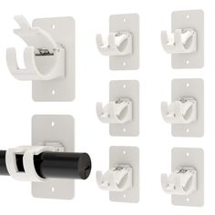 PRICES MAY VARY. 【PRODUCT LIST】You will receive 8 pcs universal plastic self adhesive curtain rod brackets with screw, the curtain pole brackets measure about 3.15 x 1.89 x 2.36 inch. Suitable for all kinds of curtain rod, towel rod or shower curtain poles diameter about 0.6'' to 1.5''. Sufficient quantity to meet your daily use. 【PERFECT DESIGN】2 pcs curtain rod holder use powerful 3M adhesive on the backside can hold up to 14 pounds. If used together with screws, a pair of curtain rod brackets White Shutter Blinds, No Drill Curtain Rod, Curtain Pole Brackets, White Shutters, Curtain Rod Holders, Shutter Blinds, Rod Holders, Towel Rod, Curtain Rod Brackets