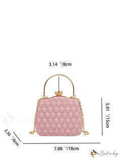 BirdinBag - Sleek Clutch Box Bag: Elegant and Convenient Womens Evening Handbag Rectangular Pouch With Detachable Handle For Shopping, Pink Rectangular Box Bag With Top Carry Handle, Portable Pink Square Bag, Rectangular Shoulder Bag With Hasp Closure For Gift, Rectangular Shoulder Bag With Hasp Closure As Gift, Formal Pink Box Bag With Detachable Handle, Pink Formal Box Bag With Top Handle, Formal Pink Box Bag With Top Handle, Elegant Portable Satchel Box Bag