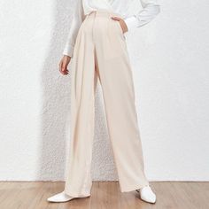 Elegant High Waist Loose Maxi Wide Leg Pants | Uniqistic.com Apricot Pants Outfit, Style Wide Leg Pants, Cheap Pants, Trousers For Women, High Waist Wide Leg Pants, Chic Pants, Lightweight Pants, Loose Outfit, Elegant Chic