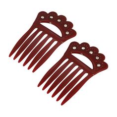 These vintage style hair combs from 1928 are suitable for a variety of hair styles. These vintage style hair combs from 1928 are suitable for a variety of hair styles. Includes: 2 hair combs Dimensions: 1.4 in. x 2.1 in. Metal: alloy Material: crystal Not appropriate for children 14 years old and younger. Size: One Size. Color: Red. Gender: female. Age Group: adult. Chic Fashionista, Jewelry Classic, Comb Set, Crystal Hair Comb, 1928 Jewelry, Vintage Inspired Jewelry, Vintage Style Jewellery, Hair Combs, Jewelry Lookbook