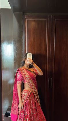 Hot Pink Indian Outfit, Kerala Aesthetic, Hot Pink Lehenga, Brown Stuff, Dupatta Draping, Desi Fits, Lehenga Design, Indian Designs, Trendy Outfits Indian